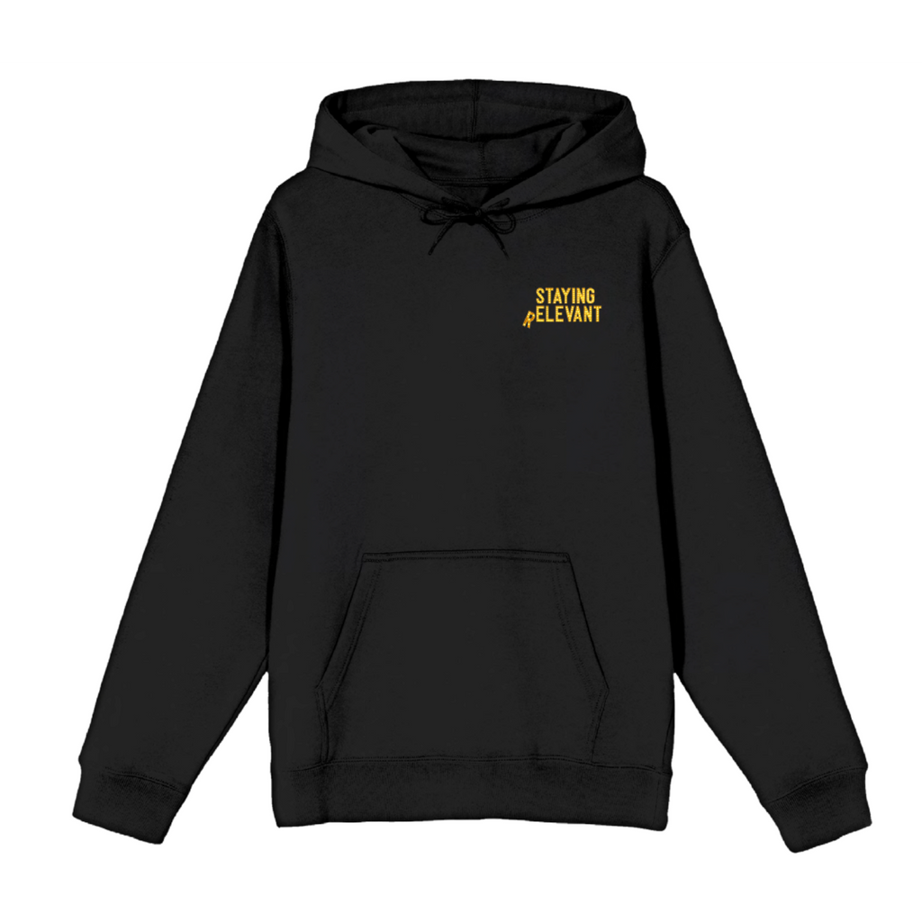 Staying Relevant Pocket Logo Black Hoodie