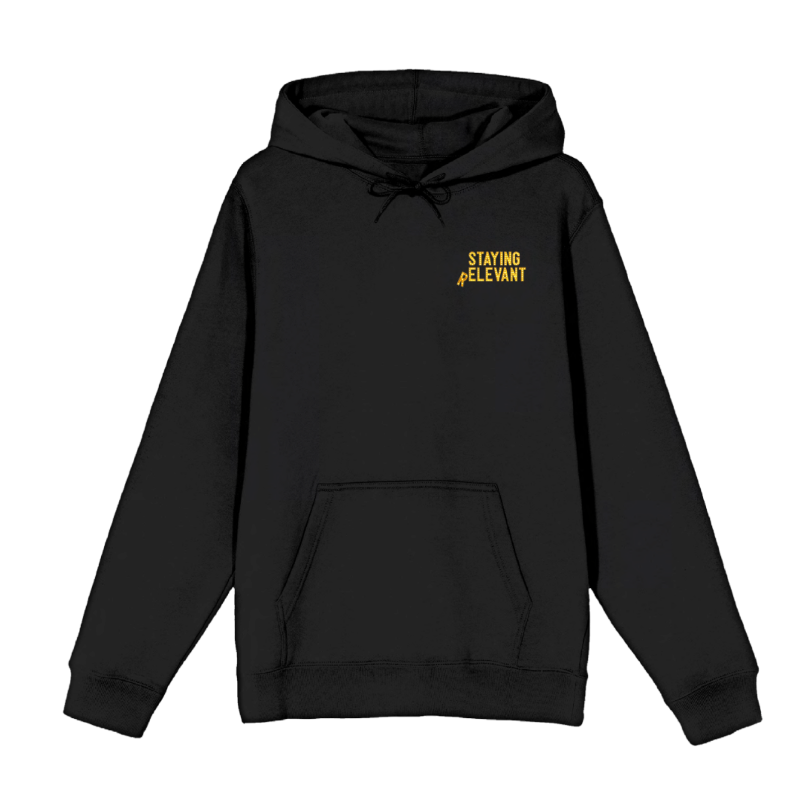 Staying Relevant Pocket Logo Black Hoodie